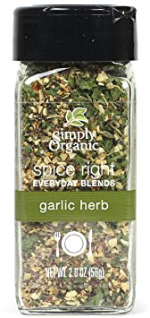Simply Organic Spice Right Everyday Seasoning Blends, Garlic & Herb, 2 Ounce