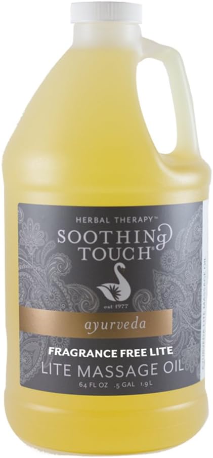 Soothing Touch, Fragrance Free Lite Massage Oil, 1/2 Gallon (64oz)