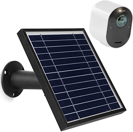 Uogw Solar Panel Compatible with Arlo Ultra & Arlo Pro 3, with 11.5ft Outdoor Magnetic Power Charging Cable, Adjustable Mount Waterproof Charge Continuously(Black)(NOT for Arlo Essential Spotlight)