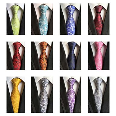 Weishang Lot 12 PCS Classic Men's Tie Silk Necktie Woven JACQUARD Neck Ties