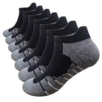 Men's Low Cut Running Sock Cotton 3/7 Pack Performance Comfort No Show Athletic Cushion Socks Tab L and XXL