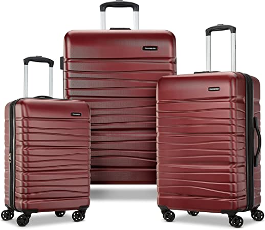 Samsonite Evolve SE Hardside Expandable Luggage with Double Spinner Wheels, Matte Burgundy, 3PC Set (CO/M/L)