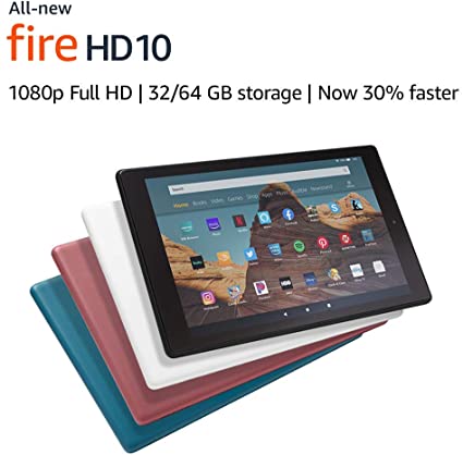 Certified Refurbished Fire HD 10 Tablet (10.1" 1080p full HD display, 32 GB) – Plum