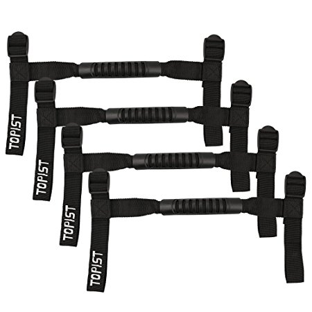 Jeep Grab Handles,Topist Heavy Duty Ultimate Roll Bar Grab Handles Set, Jeep Wrangler Grab Bar, Easy-to-fit for Off Road Enthusiasts, like YJ TJ JK CJ any 2” 3” Bar, 2 Pairs