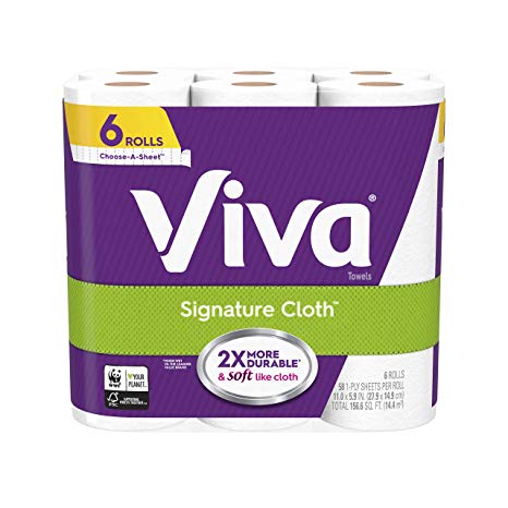 Viva Choose-a-Sheet Paper Towels, White, 6 Count