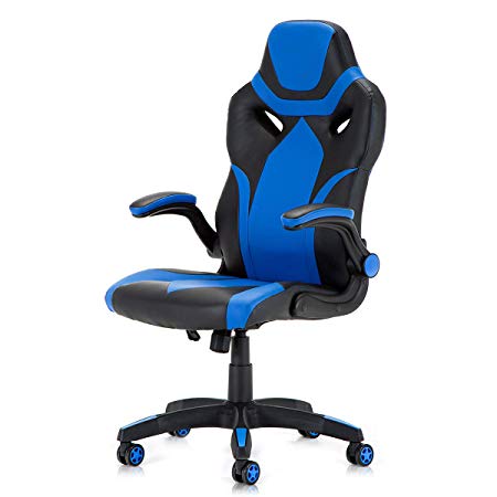 Racing Style PU Leather Gaming Chair - Ergonomic Swivel Computer, Office or Gaming Chair Desk Chair HOT (bu)