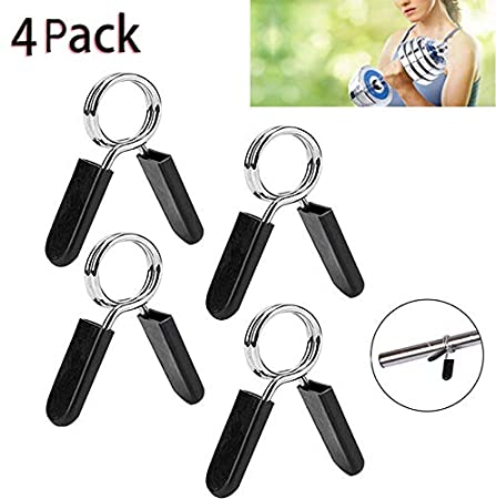 T.Face Spring Clip Collars, 1 Inch Barbell Clamps for Locking 1'' Diameter Bar Clip Clamps for Dumbbell Ordinary Barbell Spring Lock Collars for Weightlifting & Strength Training
