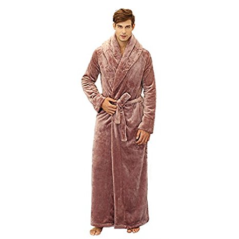 7 VEILS Women and Men MicroFleece Flannel Ultra Long Floor Length Bathrobes