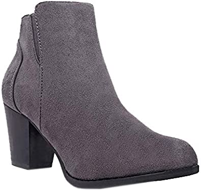 Charles Albert Classic Women's Forever Faux Suede Chunky Heel Booties