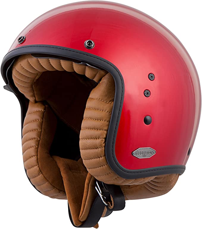 ScorpionExo Belfast 3/4 Open Face Helmet (Candy Red, X-Small)