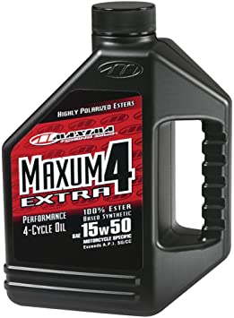 Maxima (329128) Extra4 15W-50 Synthetic 4T Motorcycle Engine Oil - 1 Gallon Jug