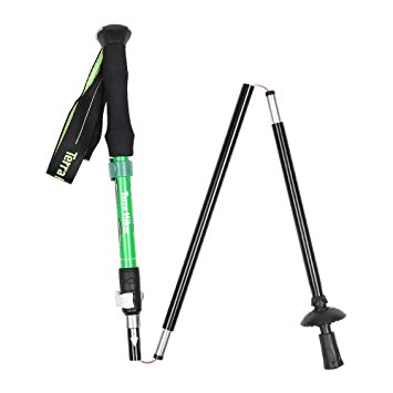 Hiking Stick Terra Hiker Adjustable Trekking Pole, Collapsible Lightweight Hiking Pole with Lever Lock & Carry Sack for Camping, Hiking