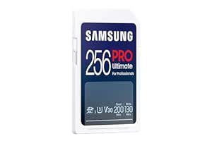 SAMSUNG PRO Ultimate Full Size 256GB SDXC Memory Card, Up to 200 MB/s, 4K UHD, UHS-I, C10, U3, V30, A2, for DSLR, Mirrorless Cameras, PCs, MB-SY256S/APC