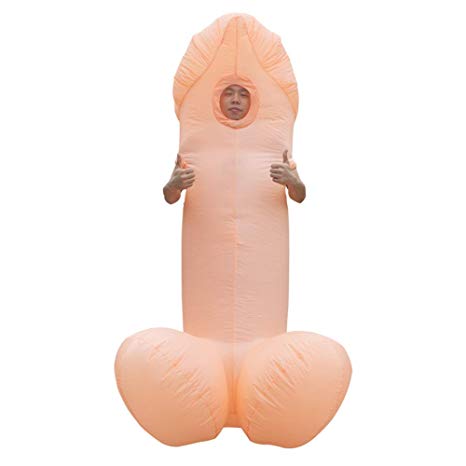TRRAPLE Halloween Inflatable Costume, Blow Up Costume Suit, Penis Shape Inflatable Full Body Costume for Adult Kids Halloween Christmas Cosplay Party