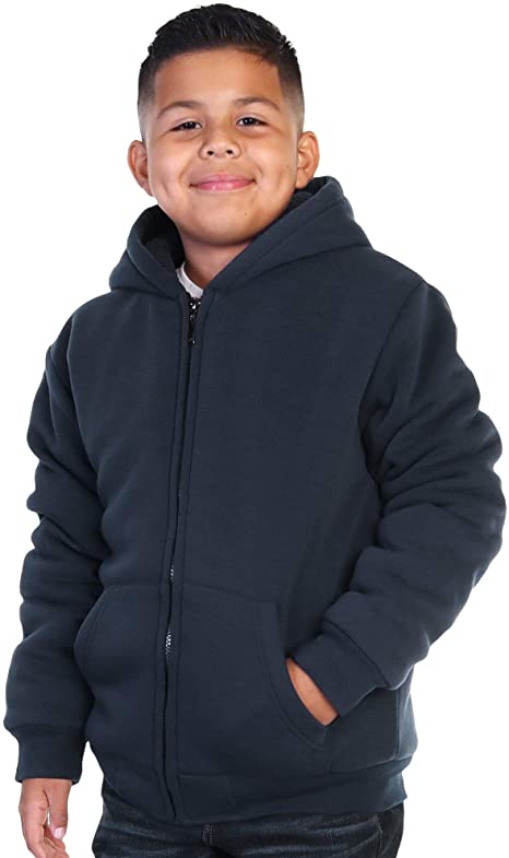 Swan Boy's Full-Zip Sherpa-Lined Hoodie Jacket