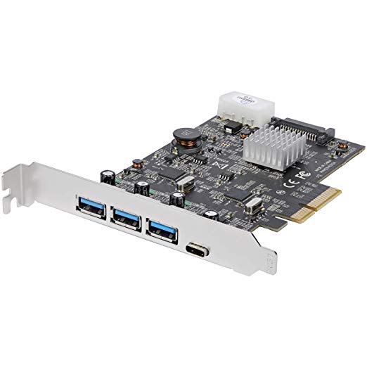 StarTech.com USB 3.1 PCIe Card - 3X USB-A and 1x USB-C - 2X Dedicated Channels - USB C PCIe Card - USB 3.1 Controller Card