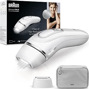 Braun Silk-Expert Pro 3 PL3020 IPL Épilation à domicile Alternative à l'épilation au Laser Épilation Vénus 2 Têtes Cadeau Femme Blanc/Argent