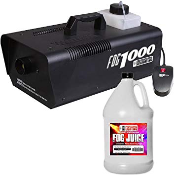 Heavy Duty 1000 Watt Fog Machine W/Remote and One Gallon Fog Juice - Impressive 8,000 Cubic ft. per minute