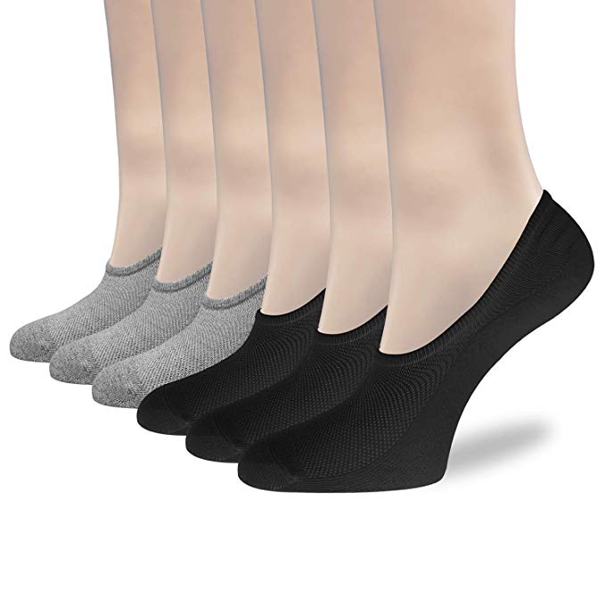 6 to 8 Pairs Women's No Show Socks Thin Casual Cotton Ultra Low Cut Sock for Women Non Slip Flat Boat Line