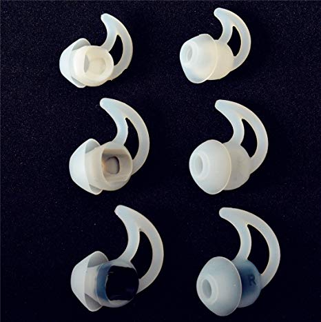 bose soundsport earbuds replacement tips for QC20 QC20i QC30 in ear headphones SIE2 SIE2i IE2 IE3 (3white-LMS)