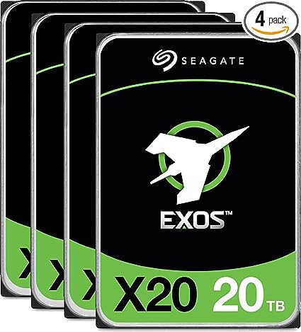 Seagate Exos X20 20TB SATA 6Gb/s 7200RPM 3.5" Enterprise 4-Pack HDD - ST20000NM007D