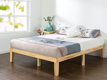 Zinus 14 Inch Wood Platform Bed / No Boxspring Needed / Wood Slat Support / Natural Finish, Queen