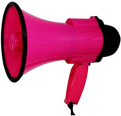 BEMLDY Portable Megaphone Bullhorn with Built-in Siren/Alarm-Music-Adjustable Volume -Strap Powerful and Lightweight