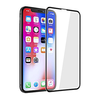 IPhone X Screen Protector Toptrade IPhone X 5D Curved Anti-Bubble Ultra HD Tempered Glass Case friendly Screen Protector for IPhone X (White) (Black)