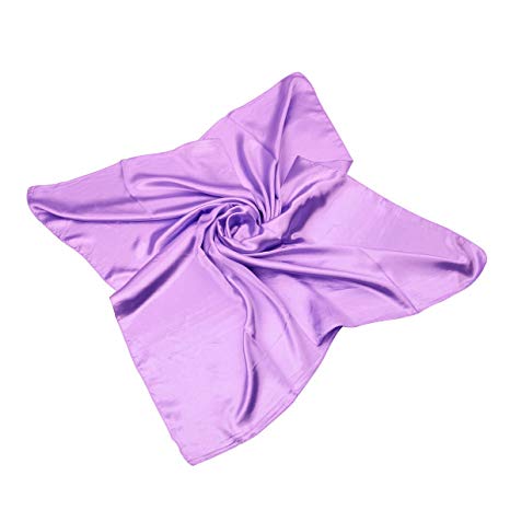 Elegant Large Silk Feel Solid Color Satin Square Scarf Wrap, 36 inch