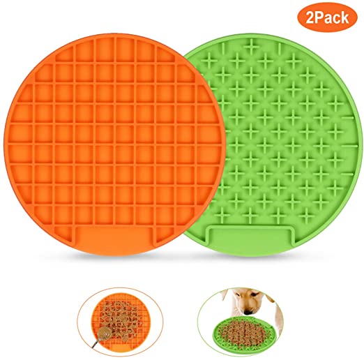 XZQTIVE Slow Feeder Dog Cat Pet Lick Mat, Dog Peanut Butter Lick Pad,Dog Slow Feeder Distraction Device Makes Shower Easy and Funny & Anxiety Relief