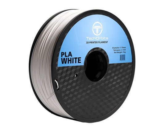 TechOrbits PLA 3D Printer Filament Dimensional Accuracy  /- 0.05 mm 1 kg Spool 1.75 mm White