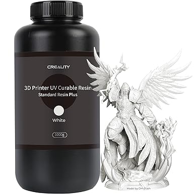 Creality 3D Printer Resin, 1KG 405nm UV Curing Resin with High Precision Low Odor Quick Curing Standard Photopolymer Resin for LCD 3D Printers White