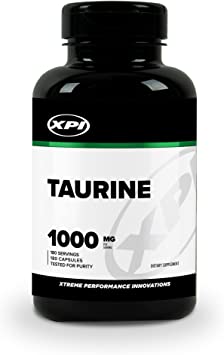 XPI Taurine 1000mg Capsules, 180 Caps, Non-GMO & Gluten Free Supplement