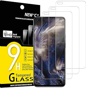 NEW'C 3 Piezas, Protector Pantalla para OnePlus Nord, Cristal templado Antiarañazos, Antihuellas, Sin Burbujas, Dureza 9H, 0.33 mm Ultra Transparente, Ultra Resistente