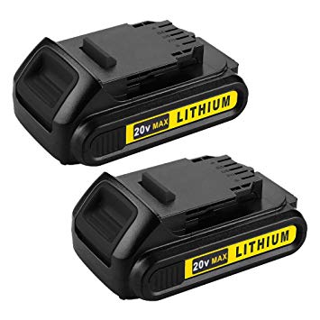 2 Pack 2.5Ah DCB205 Replace for Dewalt 20V Max Lithium Battery DCB205 DCB204 DCB2000 DCB201 DCB185 DCB183 DCB182 DCB181 DCB180 for Dewalt 20 Volt DCD DCF DCG DCS Series Power Tools