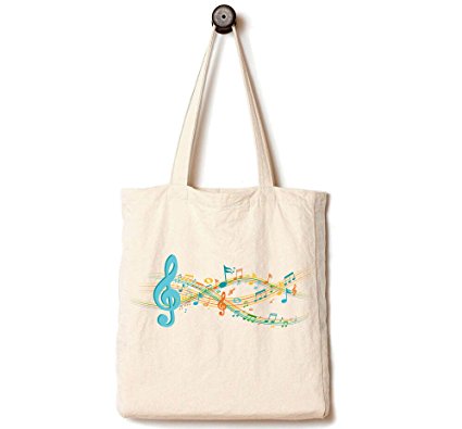 Andes Heavy Duty Canvas Music Tote Bag, Handmade from Pure 12-ounce Cotton, Best for Toting Books To Piano, Violin Lessons or Choir, Orchestra and Band Practice, The Melodies