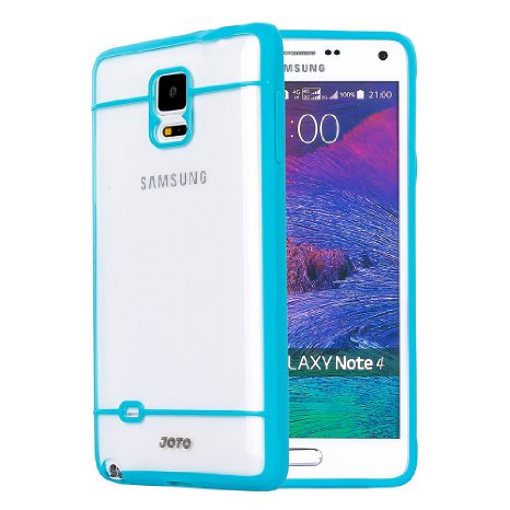 JOTO Galaxy Note 4 Case - Slim Fit Hybrid Bumper Cover Case (Flexible TPU   Hard PC) Exclusive for Samsung Galaxy Note 4 Smartphone, SM-N910 (Clear, Frosty, Blue)