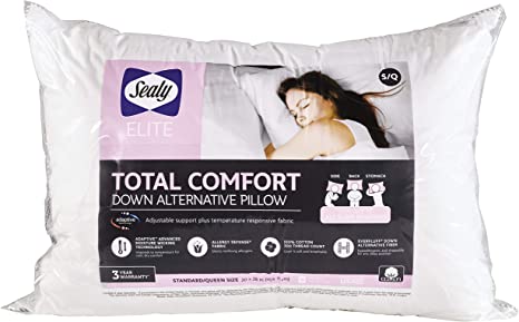 Sealy Elite Total Comfort Down Alternative All Position Bed Pillow