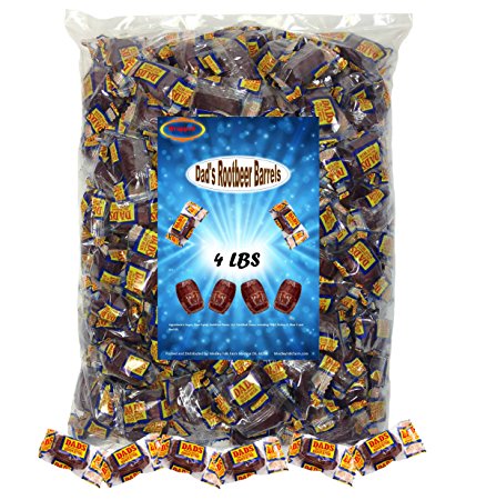 Dad's Root Beer Barrels 4 Lbs Washburn Individually Wrapped Old Fashioned Candy