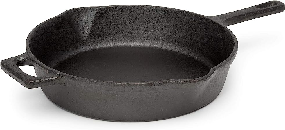 Ecolution Farmhouse Cast Iron Pre Seasoned Fry Pan, 9.5-Inch