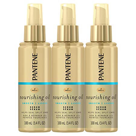 Pantene, Hair Oil Treatment Serum, Pro-V Lightweight Nourishing Split End Repair, 3.4 Fl Oz,Pack of 3