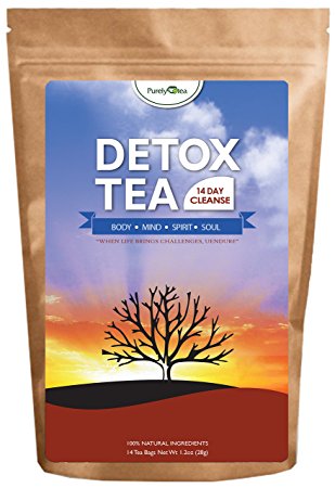UEndure 14 Day Detox Tea, All Natural Weight Loss Tea, Body and Mind Cleanse, Blend of Green Tea and Herbal Tea, 14 Tea Bags