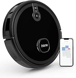 iHome AutoVac Nova S1 Robot Vacuum with LIDAR Navigation, 150 Minute Runtime, App   Remote Control (RENEWED)