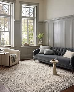 Loloi Magnolia Home by Joanna Gaines Gigi Collection GIG-02 Ivory/Stone 2'-7" x 4' Accent Rug