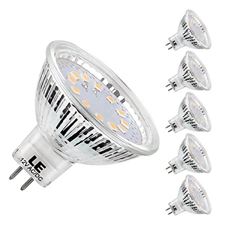 LE GU5.3 LED Bulbs, 35W Halogen Bulbs Equivalent, Not Dimmable, 3.5W 12V, 280lm, MR16, 120 Beam Angle, Warm White, LED Light Bulbs, Pack of 5 Units