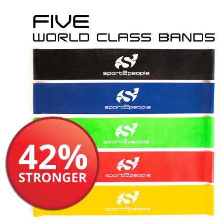 Best Resistance Bands Loop Set ● Resistance Bands For Legs ● Exercise Bands For Legs ● Physical Therapy Bands ● Great Equipment For Your CrossFit Workout ● Eco-Friendly 5 In 1 Strength Bands w/Carry Bag Makes the Perfect Travel Buddy for Men & Women