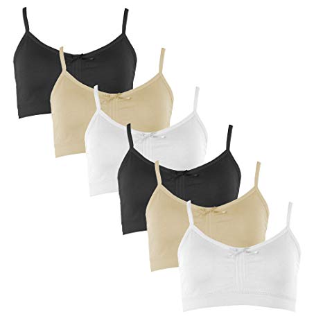 Popular Girl's Adjustable Seamless Cami Bra with Removable Padding - Value Packs