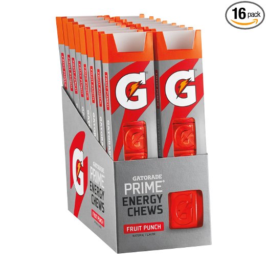 Gatorade Prime Energy Chews, Fruit Punch (Pack of 16)