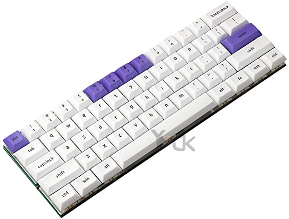 YMDK DSA Profile ANSI 61 Dye-Sub 1.4mm Thick PBT Keyset White Purple Keycap for Cherry MX Switches Mechanical Keyboard (Only Keycap)