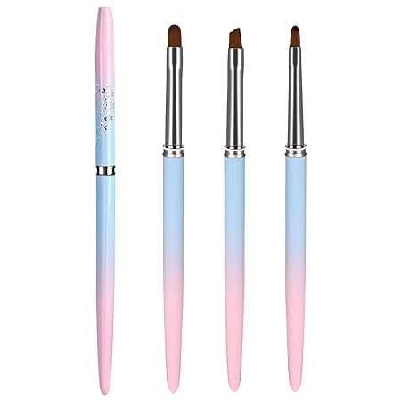 3Pcs Nail Polish Clean Up Brush Set, Round&Angled Manicure Nail Brushes for Cleaning Nail Art Polish Remover Brush Professional Nail Detail Brush Nail Painting Tool for Nail Art Design